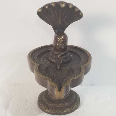 10"H x 7"L x 6"W - Handcrafted Brass Shivling