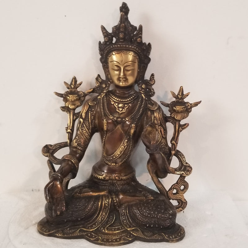 10"H x 6.5"W x 4"D - Handcrafted Brass Tara