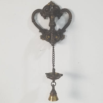 9"L x 5"W x 3"D - Handcrafted Brass Oil Lamp