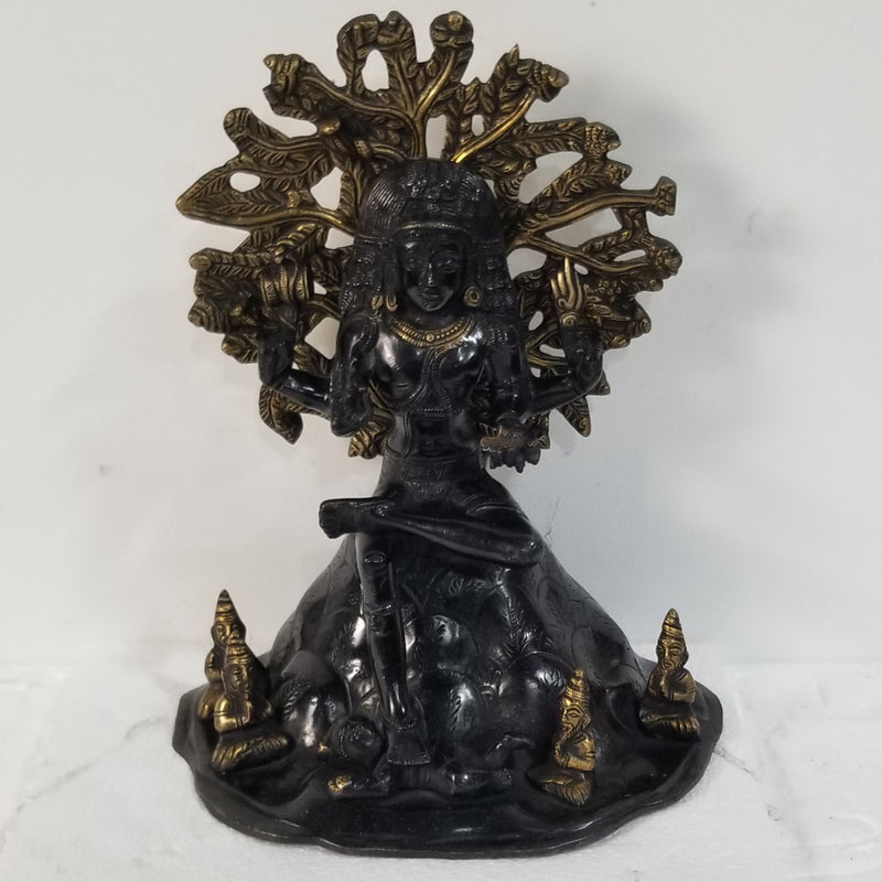 12"H x 10"W x 7"D - Handcrafted Brass Dakshinamurthi