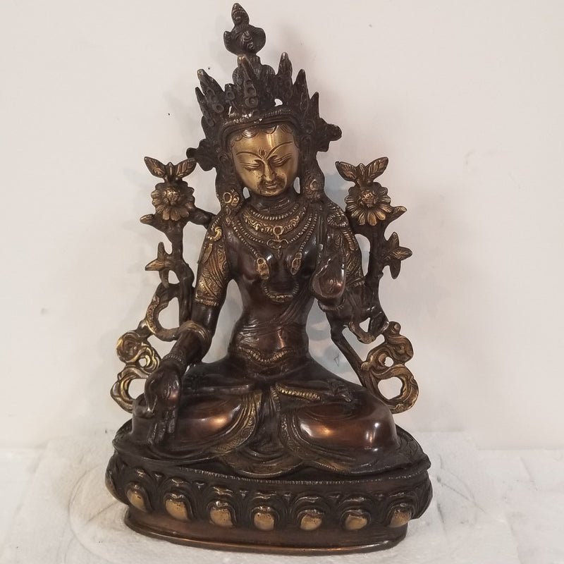 12"H x 8"W x 5"D - Handcrafted Brass Tara