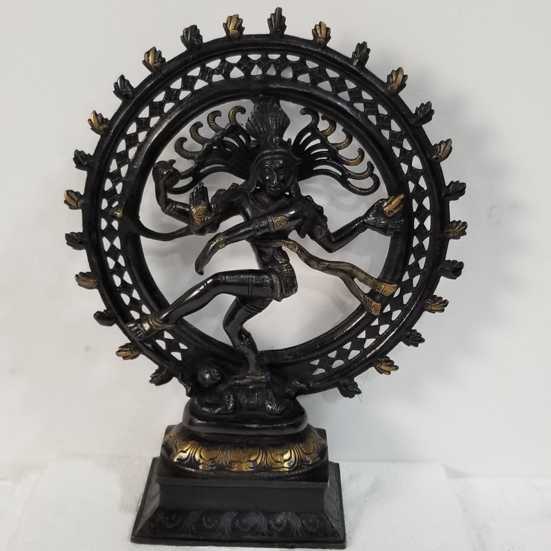 13.5"H x 11"W x 4"D - Handcrafted Brass Nataraja