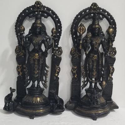 16" Handcrafted Vishnu Lakshmi Pair