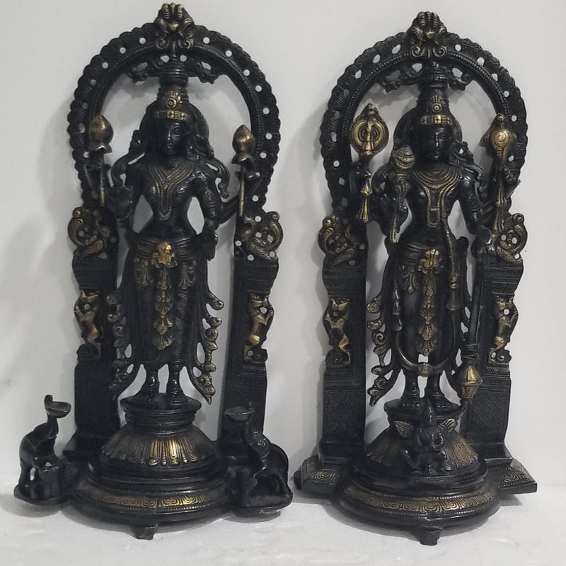 16" Handcrafted Vishnu Lakshmi Pair