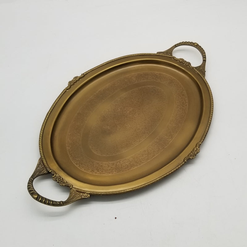 Brass Oval Tray 20" Antique
