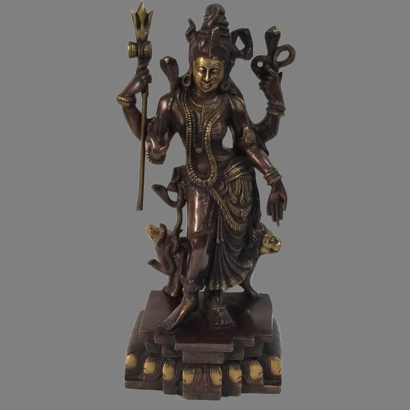 18" Handcrafted Brass Ardhanareeshvara