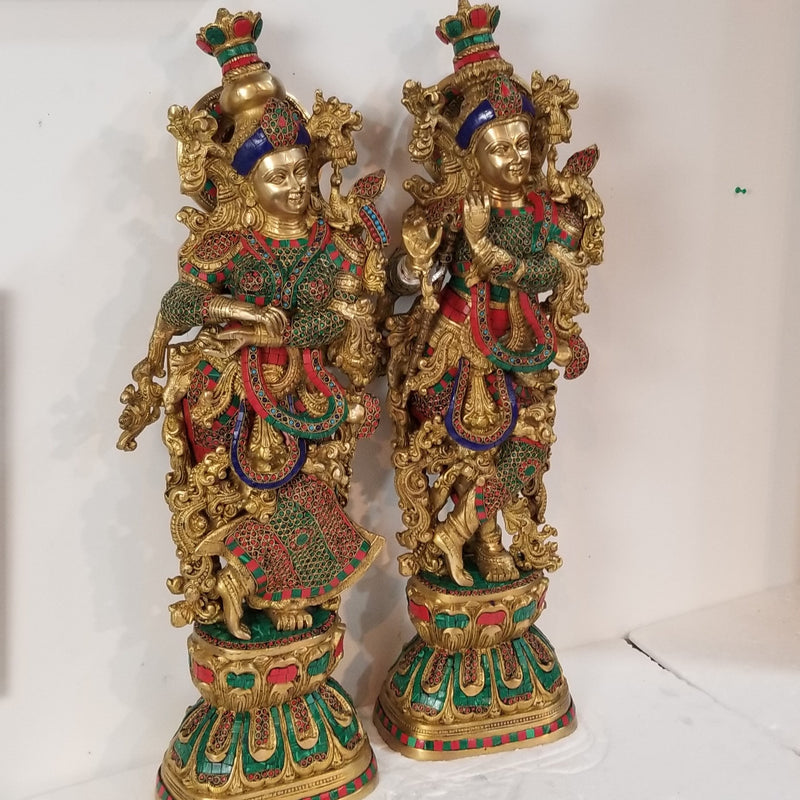 30" Handcrafted Brass Radhakrishna Set