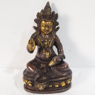 7.5"H x 5"W x 4"D - Handcrafted Brass Kubera