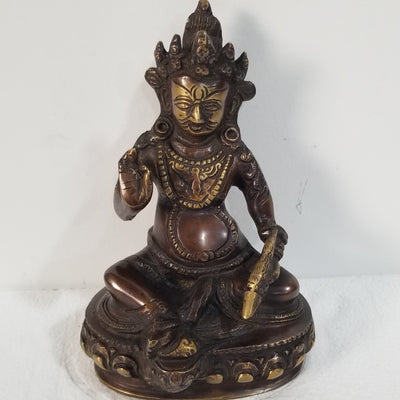 7.5"H x 5"W x 4"D - Handcrafted Brass Kubera