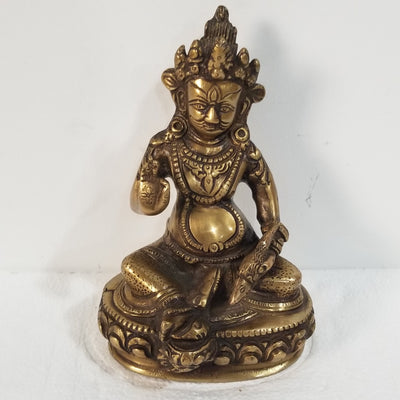 7.5"H x 5"W x 4"D - Handcrafted Brass Kubera