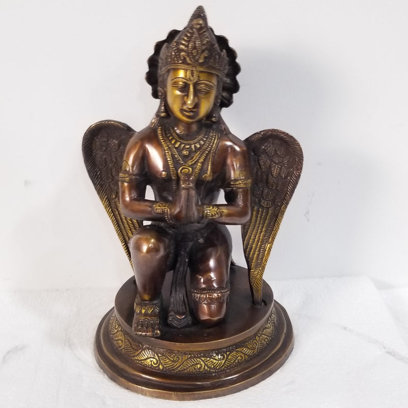 9"H x 5"W x 6"D  Handcrafted Brass Garuda