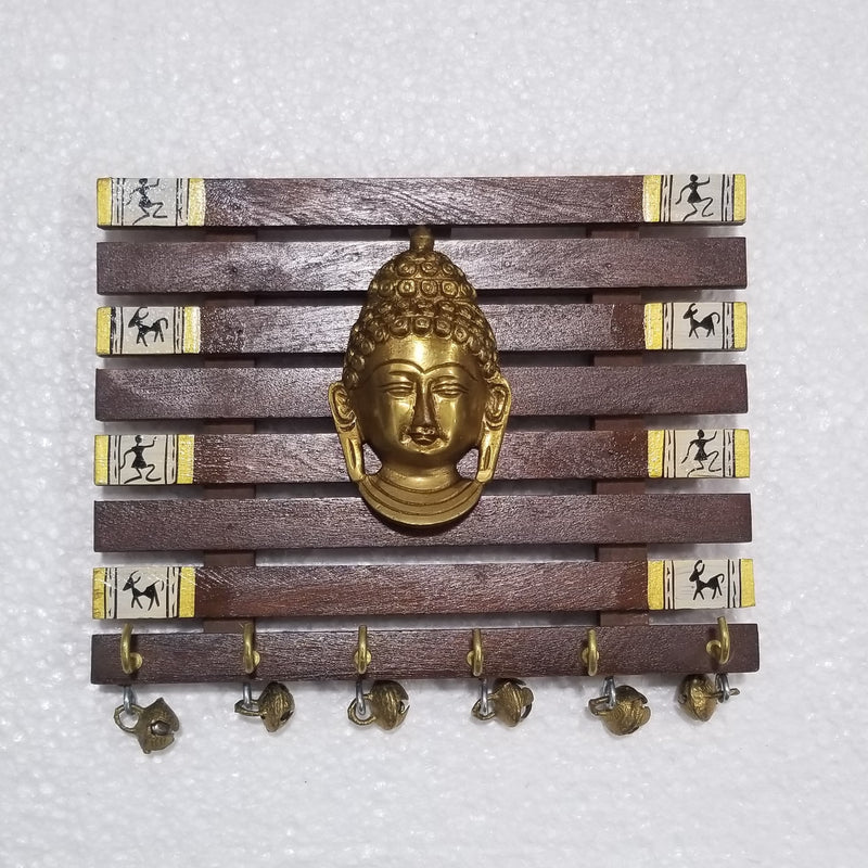 8"W x 7"H Brass Buddha Key Hanger