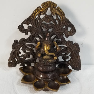 6.5"H x 6.5"W x 3.5"D Handcrafted Ganesh inspired Wall Diya