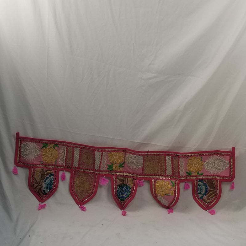 38"L x 12" Handwoven embroidered cotton Toran/bandhanwar/Door hanging decor