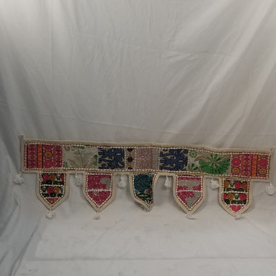 38"L x 12" Handwoven embroidered cotton Toran/bandhanwar/Door hanging decor