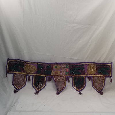 38"L x 12" Handwoven embroidered cotton Toran/bandhanwar/Door hanging decor