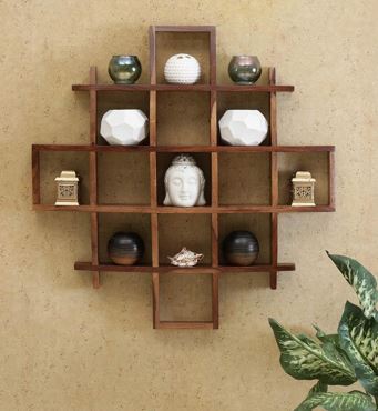 42"W x 42"H x 8"D Solid Rosewood Cube inspired Floating Shelf