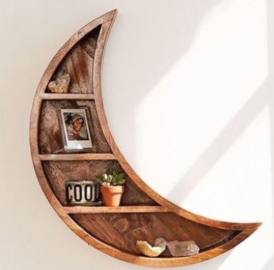 Solid Rosewood Crescent Wall Shelf