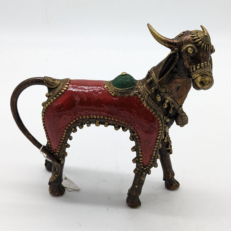 10"H Tribal Brass Nandi Standing
