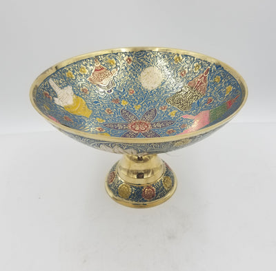 Brass Fruit Bowl Rashi Gol 10" Mina