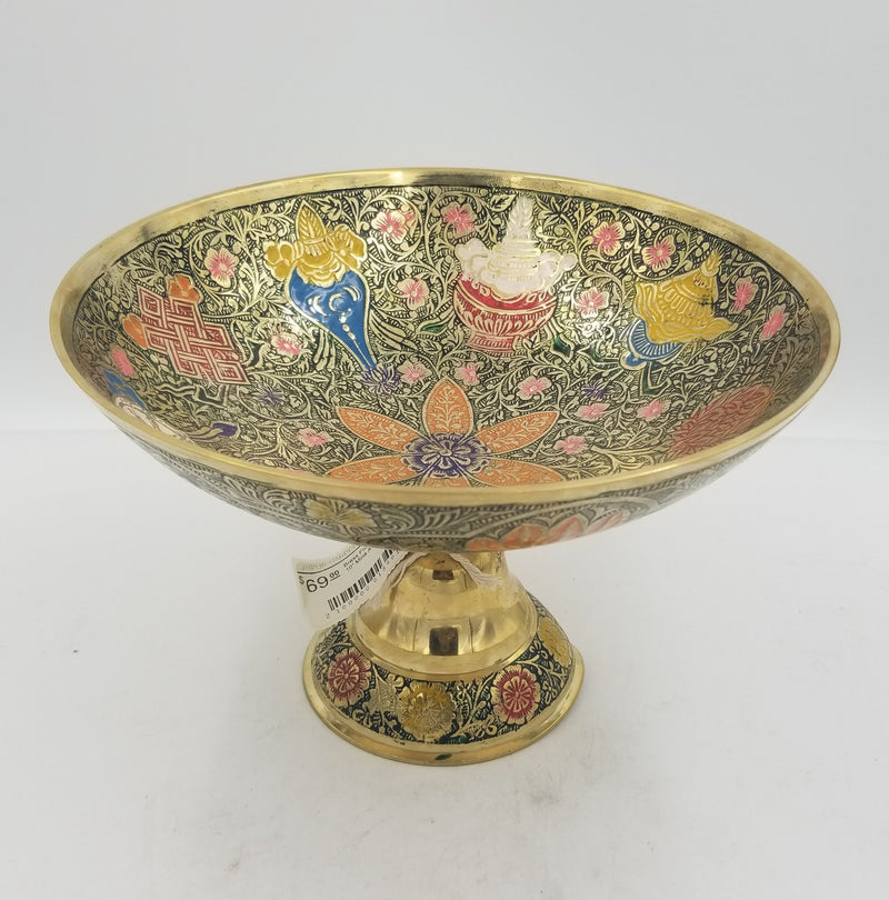 Brass Fruit Bowl Rashi Gol 10" Mina