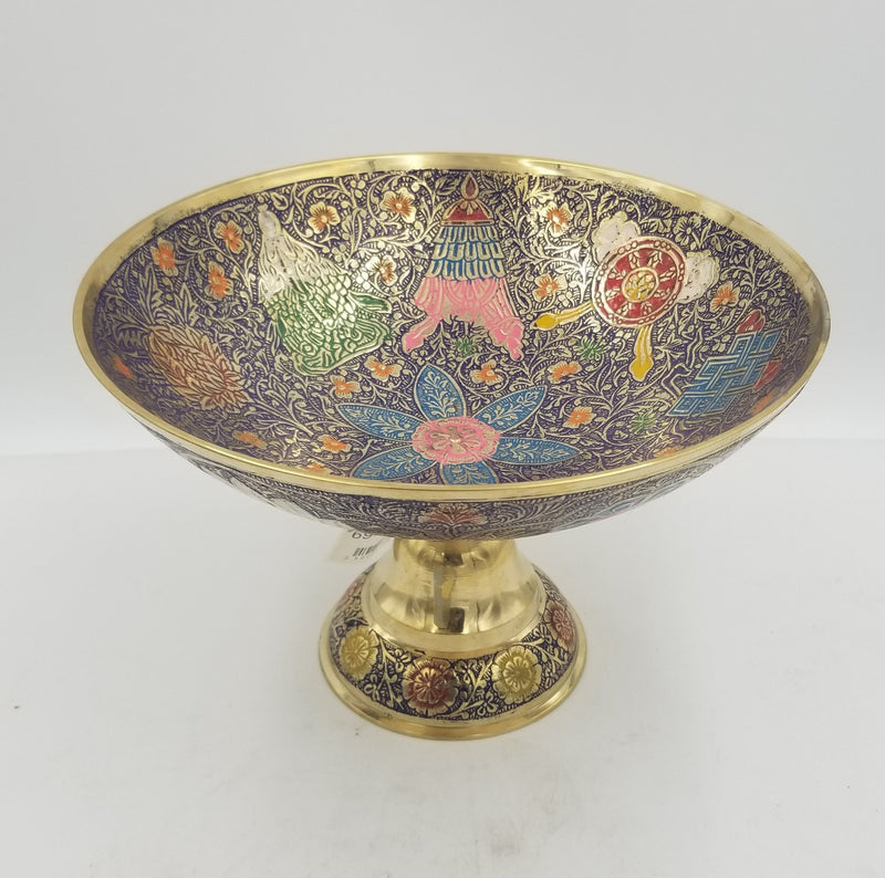 Brass Fruit Bowl Rashi Gol 10" Mina