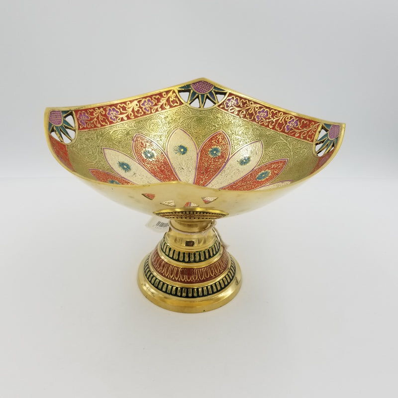 Brass Fruit Bowl Sqr Jali 10" Mina