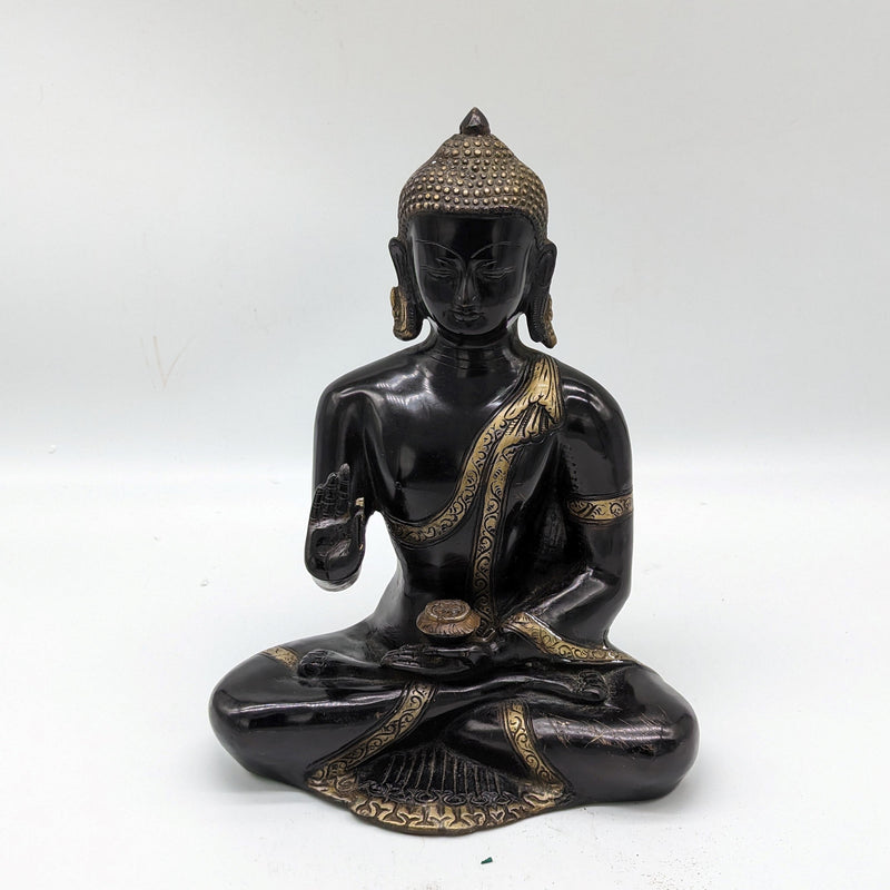 12" Solid Brass Buddha Black Finish