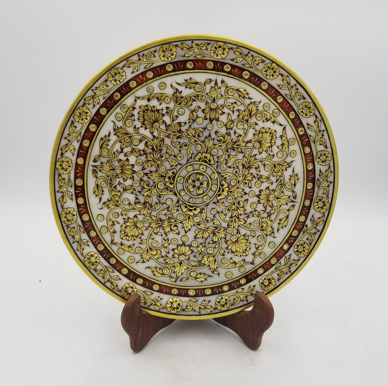 Marble 12" Plate with stand  in V Box Jerkin