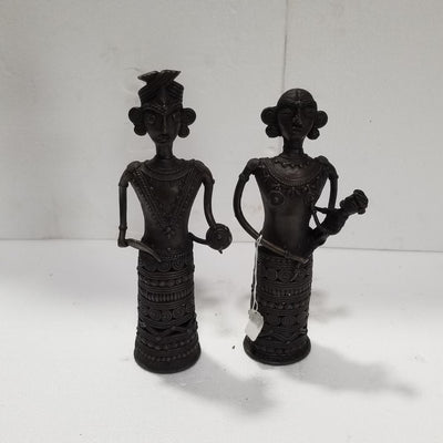 12" H Tribal Brass Tribal Pair