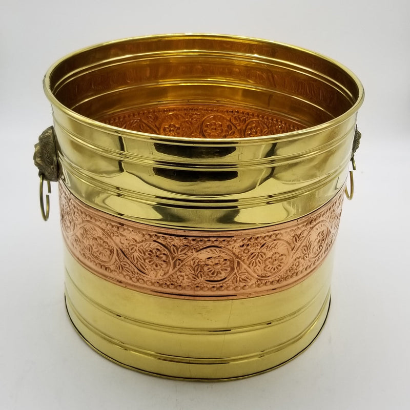 14" Diameter Flower inspired Copper Brass Planter