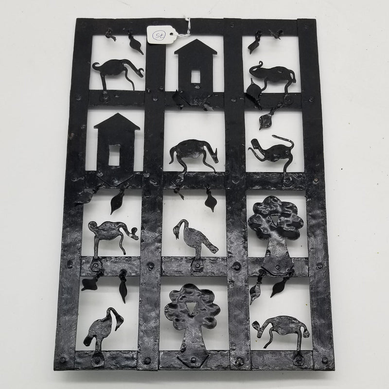 15" x 10" wrought iron black wall art