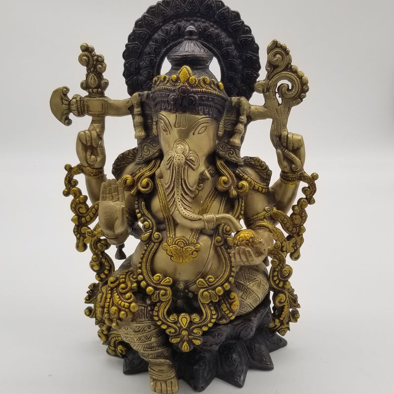 16" Solid Brass Ornament Ganesh