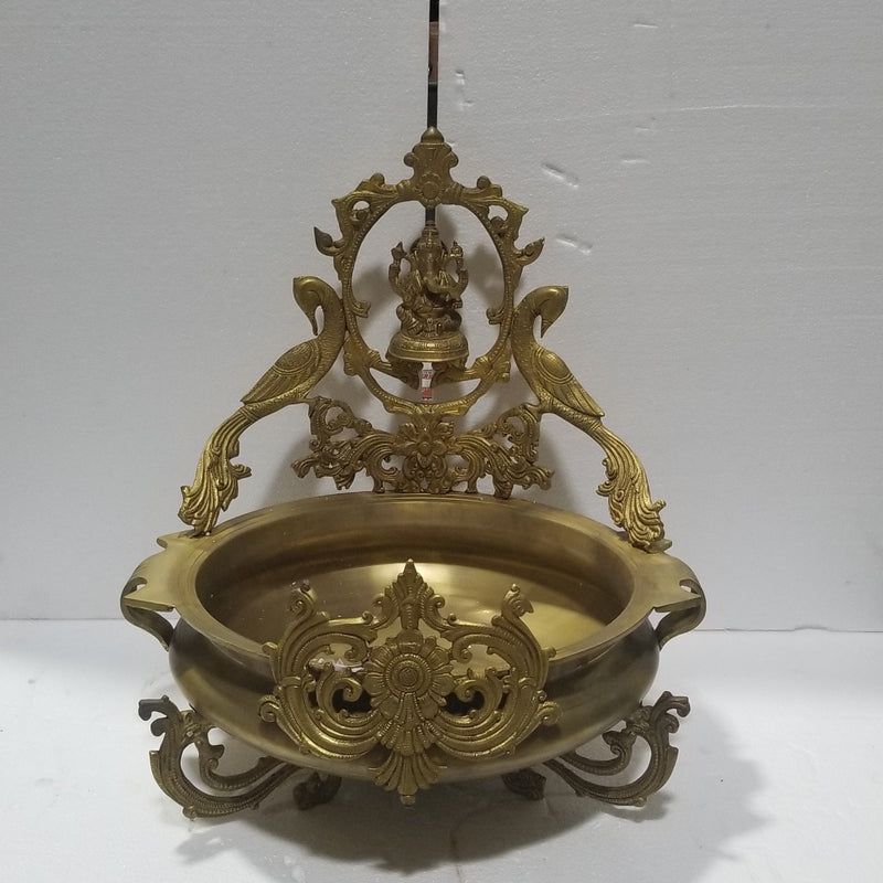 20" Peacock inspired Ganesh Urli