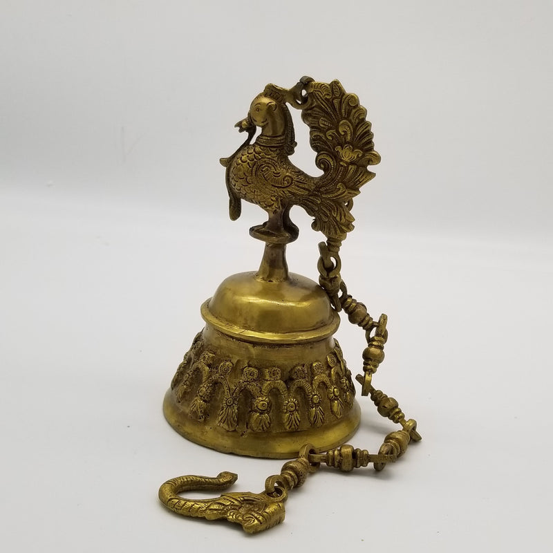 28" Solid Brass Peacock inspired Temple Worship Bell