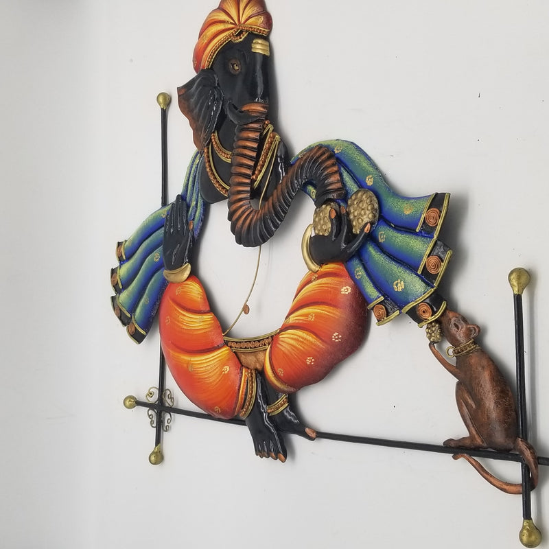 29 " W Wrought Iron Laddu Ganesh