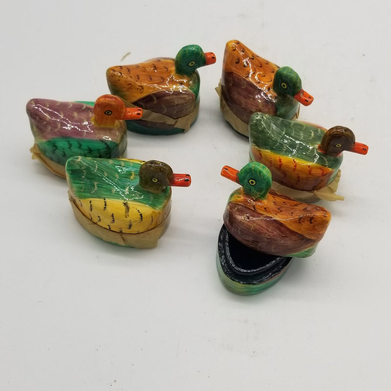 Papier Mache 2" x 2" Duck inspired Jewel Box assorted