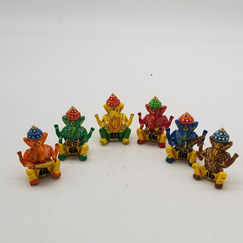 3" Rajasthani Ganesh inspired Bawla Musician set of 6