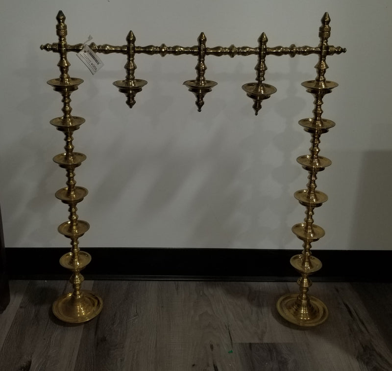 75" x 39" Brass Vasamalai Oil Lamp