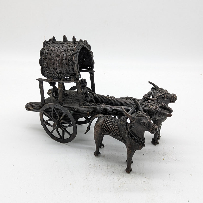 11"L Tribal Brass handcrafted Bullock Cart