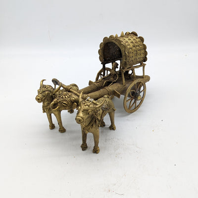 11"L Tribal Brass handcrafted Bullock Cart