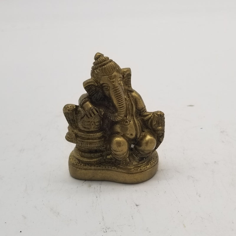 3" H Solid Brass Ganesh with Shivling