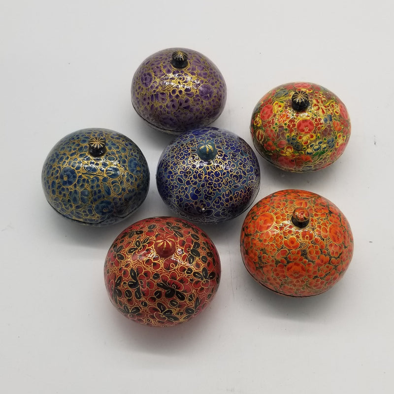 Papier Mache 3" x 3" Jewel Box with Lid assorted