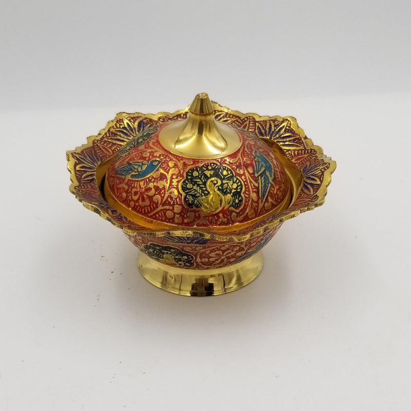4.5" Brass Bowl Kangura with Lid EC
