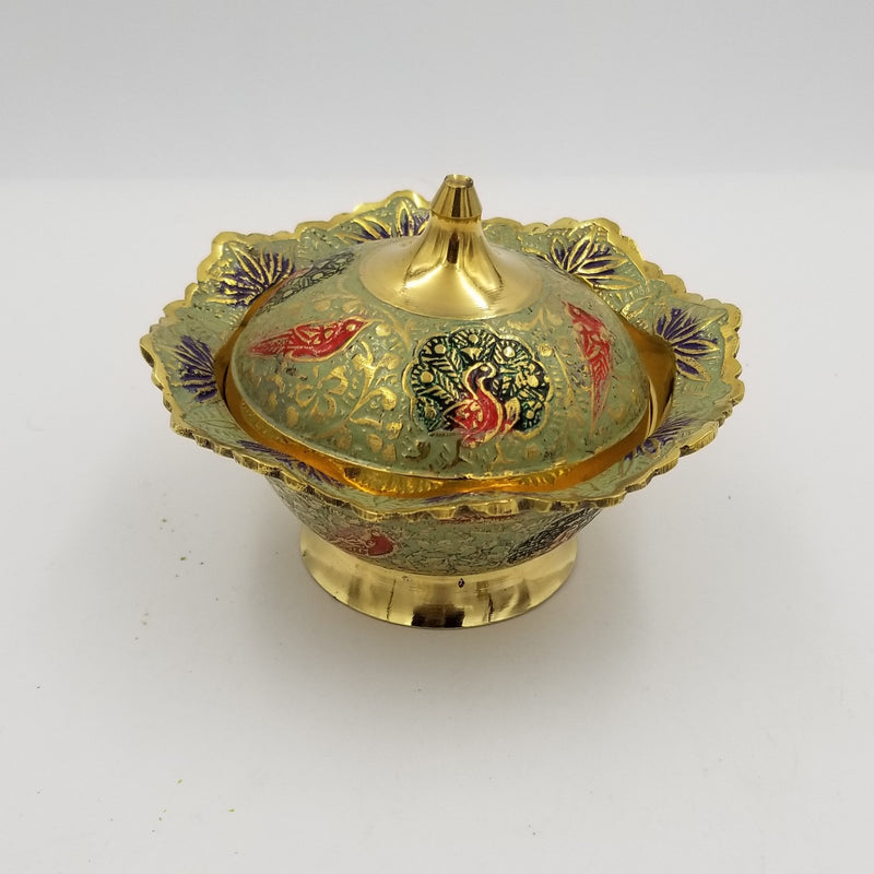 4.5" Brass Bowl Kangura with Lid EC