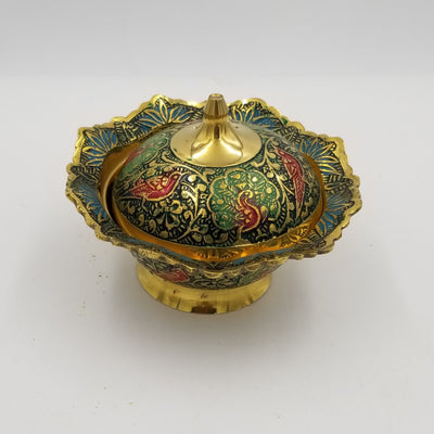 4.5" Brass Bowl Kangura with Lid EC