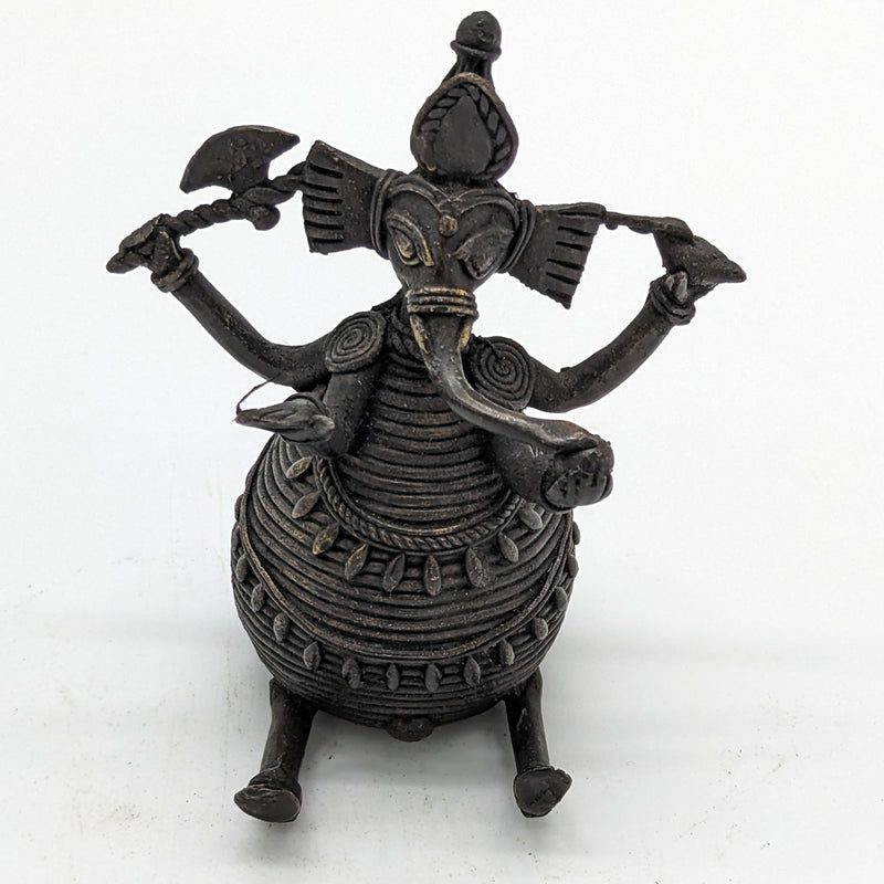 5.5" Tribal Brass Modak Ganesh