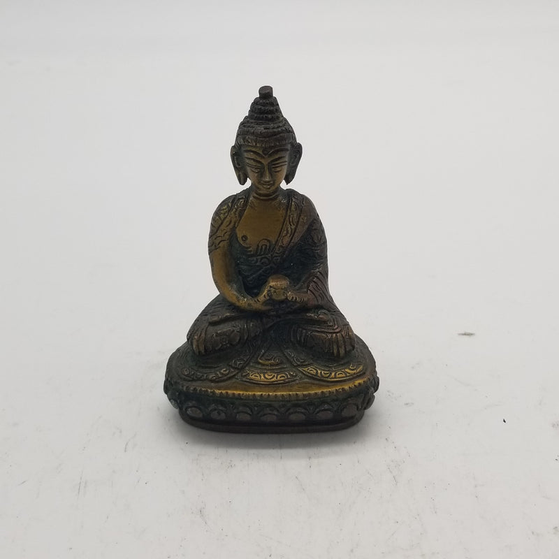 4" H Solid Brass Buddha sitting Lacquered