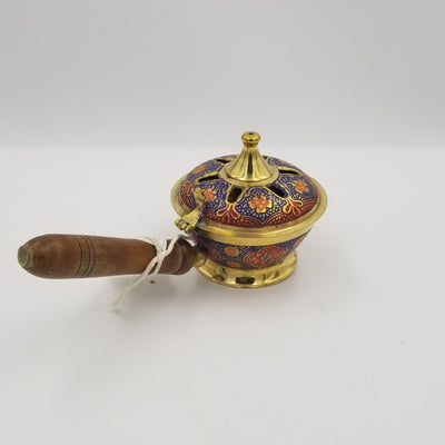 4" Brass Butter Pot Old Jali EC