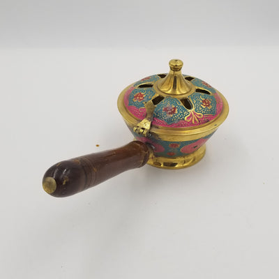4" Brass Butter Pot Old Jali EC
